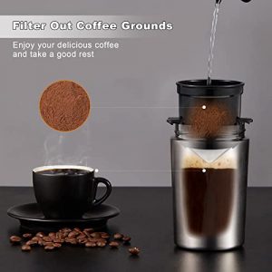 Myle Portable Coffee Maker Grinder - Mini Automatic Burr Grinder, USB Charging, Adjustable Stainless Steel Coffee Machine with Removable Cup, Coffee Filter for Office, Travel, and Camping