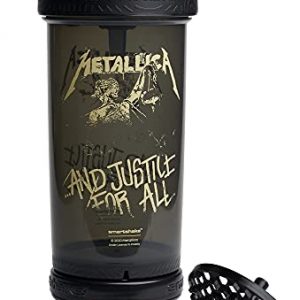 Smartshake Revive Metallica Shaker Bottles for Protein Mixes With Storage 25 Oz – Workout Shaker Cups for Protein Shakes + Powder – Rock Band Collection