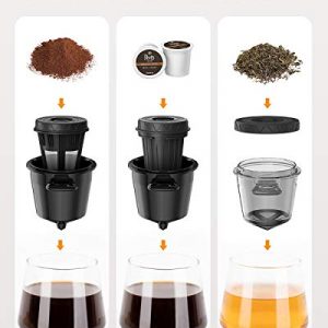 6-In-1 Coffee Maker with Auto Milk Frother, Single Serve Coffee, Tea, Latte and Cappuccino Machine, Compatible With Capsule & Ground Coffee, Compact Coffee Machine