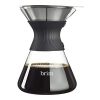 Brim 6 Cup Pour Over Coffee Maker Kit, Simply Make Rich, Full-Bodied Coffee Every Time, Set Includes Glass Carafe, SCA Measuring Scoop, Silicone Sleeve, and Healthy-Eco Reusable Filter, Black
