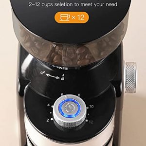 Electric Burr Coffee Grinder, Adjustable Burr Mill Coffee Bean Grinder with 18 Grind Settings, Coffee Grinder 2.0 for Espresso, Drip Coffee, French Press and Percolator Coffee