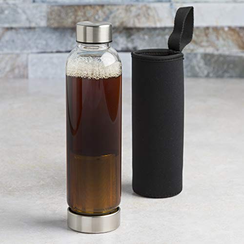 Primula Travel Bottle Cold Brew Coffee Maker with Filter and Insulating Sleeve, 20 oz, Clear