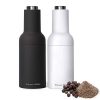 Automatic Gravity Salt and Pepper Grinder Set, 2 Pack Electric Ceramic Core Mills Shaker, Black and White