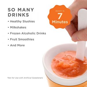 ZOKU Original Slush and Shake Maker, Compact Make and Serve Cup with Freezer Core Creates Single-Serving Smoothies, Slushies and Milkshakes in Minutes, BPA-free, Orange