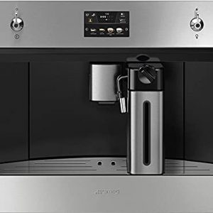 Smeg CMSU4303X Classic Design Aesthetic Built-In Fully Automatic Coffee System with Milk Frother Stainless Steel, 24-Inches