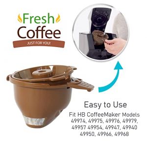 2-Pack Single Serve Ground coffee Brew Basket for Hamiltion FlexBrew Coffee Maker Models 49974 49975 49976 49979 49957 49954 49947 49940 49950 49966 49968 Filter Part, Brown