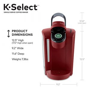 Keurig K-Select Coffee Maker, Single Serve K-Cup Pod Coffee Brewer, With Strength Control and Hot Water On Demand, Vintage Red
