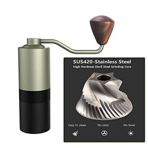 Manual Coffee Bean Grinder with Adjustable Coarseness, Capacity 30g with CNC Stainless Steel Conical Burr, Pour Over Coffee for Hand Grinder Gift of Office Home Traveling Camping