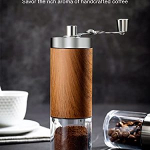 Simple Life Manual Coffee Grinder with Adjustable Settings - Patented Conical Burr Mill & Brushed Stainless Steel Whole Bean Burr Coffee Grinder for Drip Coffee, Espresso, French Press