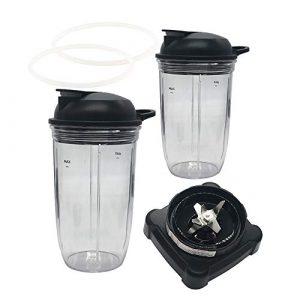 Replacement extractor blade with 18oz 24oz cup and spout lid for Ninja Professional 72oz Countertop Blender Ninja Professional 1000W Blender BL610 30/BL610 BRN 30
