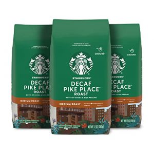 Starbucks Ground Coffee—Medium Roast Coffee—Decaf Pike Place Roast—100% Arabica—3 bags (12 oz each)