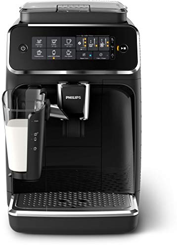 Philips 3200 Series Fully Automatic Espresso Machine w/ LatteGo, Black (Renewed)