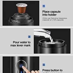 CONQUECO Portable Espresso Maker Travel Coffee Maker with Case, Portable Electric Espresso Machine suit for Travel, outdoor, Home and Office