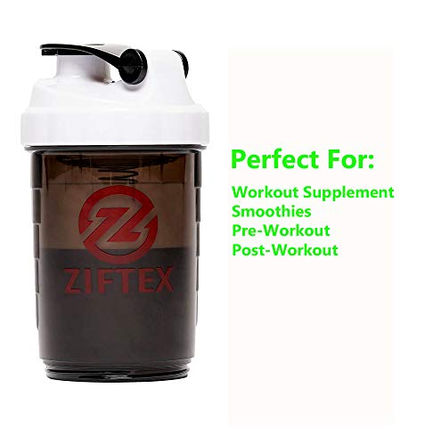 Ziftex Protein Mixer Shaker Bottle- Gym Bottle Shaker for Pre or Post Workout, Mixes Cocktails, Smoothies and Shakes | Dishwasher Safe (500 ml)
