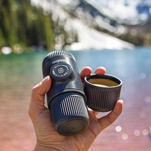 Wacaco Nanopresso Portable Espresso Maker, Upgrade Version of Minipresso, 18 Bar Pressure Hand Coffee Maker, Travel Gadgets, Manually Operated, Compatible with Ground Coffee, Perfect for Camping (Renewed)