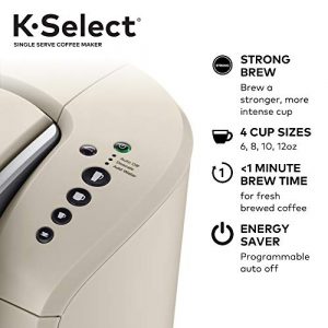 Keurig K-Select Coffee Maker, Single Serve K-Cup Pod Coffee Brewer, With Strength Control and Hot Water On Demand, Sandstone
