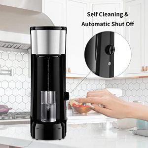 Single Serve Coffee Maker Coffee Brewer Compatible with K-Cup Single Cup Capsule, Single Cup Coffee Makers Brewer with 6 to 14oz Reservoir, Mini Size KCM010A