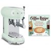 Smeg ECF01PGUS 50s Retro Style Espresso Machine Bundle with The Coffee Recipe Book: 50 Coffee and Espresso Drinks to Make at Home - Pastel Green