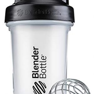 BlenderBottle Classic V2 Shaker Bottle Perfect for Protein Shakes and Pre Workout, 20-Ounce, Clear/Black