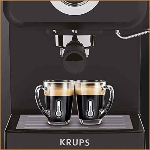 KRUPS XP3208 15-BAR Pump Espresso and Cappuccino Coffee Maker, 1.5-Liter, Black