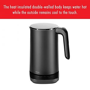 Zwilling Enfinigy Cool Touch Electric Kettle Pro, 6 Preset Programs for Tea, Coffee, Baby Food Warmer and More, Cordless Tea Kettle, 1.5L, 1500W, Black