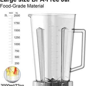 Professional Blender, CRANDDI 1500 Watt Powerful Professional Smoothie Blender, Countertop Blender with BPA-FREE 70oz Pitcher and Self-Cleaning, Food blender for Commercial and Home YL-010 (Black)