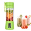 Portable Blender, Personal Size Blender Shakes and Smoothies, Mini Juicer Cup USB Rechargeable, Handheld Travel Blender Fruit Mixer 380ml (Green)