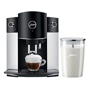 Jura D6 Automatic Coffee Machine 15216 Platinum and Glass Milk Container Bundle (2 Items)