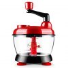 Fshopping hand crank food processor chopper with suction base and water throw-off basket