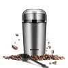 DEKOPRO Electric Coffee Grinder for Beans & Spice Grinder with Removable Grinding Chamber, Stainless Steel Blades Portable Size Easy On/Off, Cleaning Brush Included