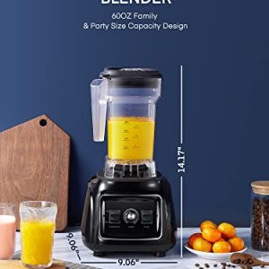 Countertop Blender for Kitchen, Professional Blender for Shakes and Smoothies, 1800W | 11 Speeds | 316 Medical Grade Blades | 60 Ounce Crushing Pitcher & Tamper | BPA Free Tritan | Self Cleaning