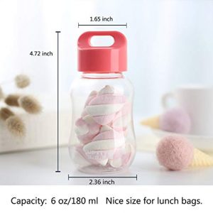 UPSTYLE 4-Piece 6oz Small Water Bottle with Cap Mini Reusable Plastic Cute Wide Mouth Mugs Juice/Milk/Coffee/Tea Cup for Travel Sport in Bulk for Snacks Lunch Box Containers (set of 4)