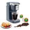 Mixpresso Single Cup Coffee Maker, Personal Single Serve Coffee Machine, Compatible with KCup | Quick Brew Technology, Programmable Features, One Touch Function (Dark Grey)