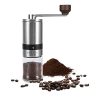 Manual Coffee Grinder With 6 Adjustable Settings - Food Grade Stainless Steel and Glass Hand Mill with Adjustable Ceramic Burr to Grind Whole Coffee Beans - Perfect for Travel
