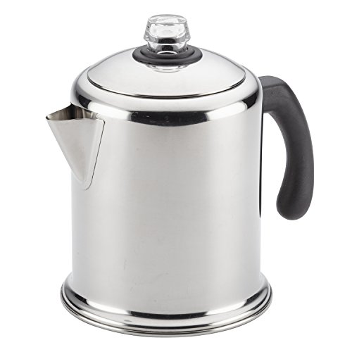 Farberware 47053 Classic Stainless Steel Yosemite 12-Cup Coffee Percolator, 12 Cup Coffee Maker, Silver