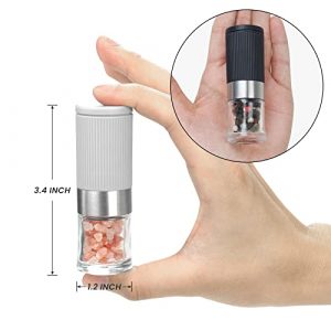 Mini Salt and Pepper Grinder Set, Small Tiny Adjustable Coarseness Ceramic Salt Grinder Portable Handy Spice Pepper Mill Shaker For BBQ Party Lunch Bag Kitchen Chef Gifts