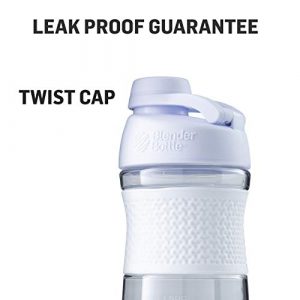 BlenderBottle SportMixer Twist Cap Tritan Grip Shaker Bottle, 20-Ounce, White