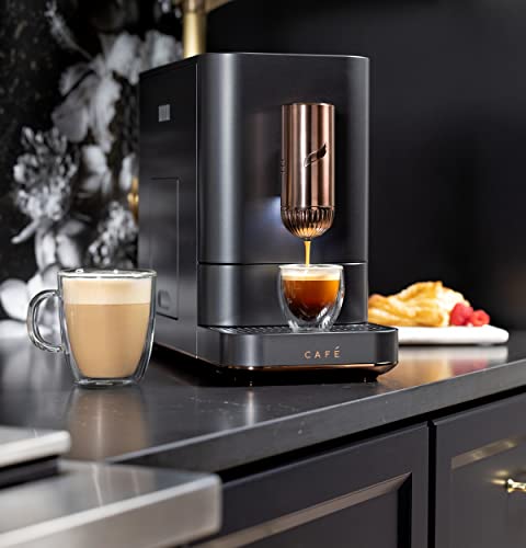 Café Affetto Automatic Espresso Machine | Brew in 90 Seconds | 20 Bar Pump Pressure for Balanced Extraction | Five Adjustable Grind Size Levels | WiFi Connected for Drink Customization | Matte Black