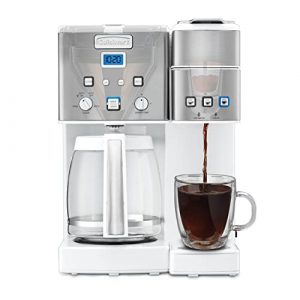 Cuisinart SS-15W Maker Coffee Center 12-Cup Coffeemaker and Single-Serve Brewer, White Stainless Steel