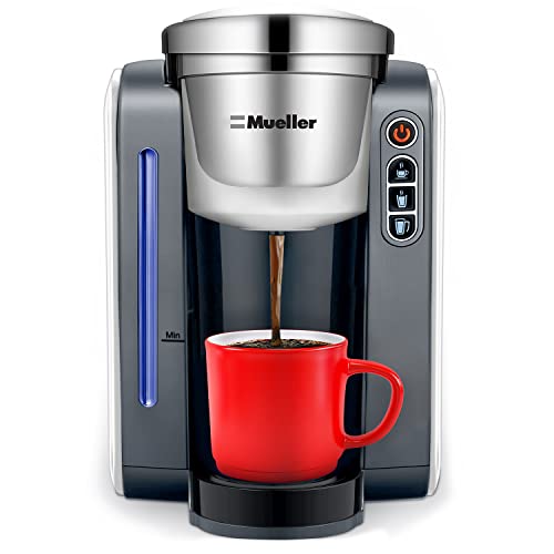 Mueller Single Serve Pod Compatible Coffee Maker Machine With 3 Brew Sizes, Rapid Brew Technology with Large Removable 45 oz Water Tank