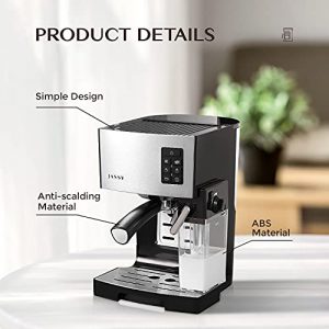 Espresso Coffee Machine 19 Bar Fast Heating Automatic Cappuccino Coffee Maker with Foaming Milk Tank,Multiple Functions for Espresso/Moka/Cappuccino,Self-Cleaning System,1250W(110V)