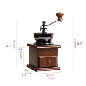 Manual Coffee Grinder Wood Vintage Antique Ceramic Hand Crank Coffee Mill With Retro Style Wooden Coffee Grinder Rotating Grain Hand Coffee Grinder