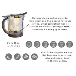 BEABA Babycook Solo 4 in 1 Baby Food Maker Baby Food Processor Baby Food Blender, Baby Food Steamer, Homemade Baby Food, Make Fresh Healthy Baby Food at Home, Large 4.5 Cup Capacity, Charcoal