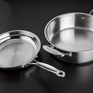 Cuisinart 77-11G Chef's Classic Stainless Steel 11-Piece Cookware Set, Silver