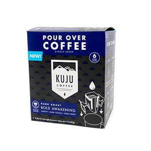 Kuju Coffee Premium Single-Serve Pour Over Coffee | Ethically Sourced, Specialty Grade, Eco-Friendly | Bold Awakening, Dark Roast, 6-pack