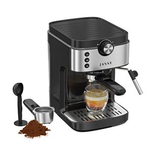 Espresso Coffee Maker Cappuccino Coffee Machine with Thermal Fast Heating System & Strong Milk Frothing Wand,19 Bar Coffee Machine for Espresso,Cappuccino,Mocha & Latte,1300W(Black)