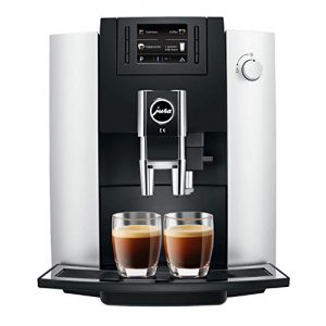 Jura 15070 E6 Automatic Coffee Center, Platinum Includes Milk Container, Smart Filter, Coffee, Pitcher and Espresso Cups Bundle (7 Items)