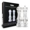 Kaiciuss salt and pepper grinder mill set refillable large,the best transparent acrylic grinders for whole peppercorn and himalayan salt