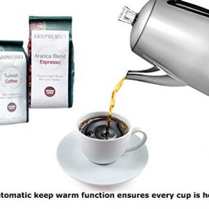 Mixpresso Electric Percolator Coffee Pot | Stainless Steel Coffee Maker | Percolator Electric Pot - 10 Cups Stainless Steel Percolator With Coffee Basket