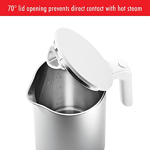 ZWILLING Enfinigy 1.56-qt Cool Touch Stainless Steel Electric Kettle Pro, Tea Kettle, Silver